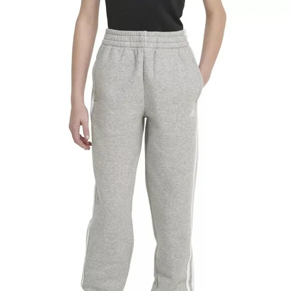 NWT adidas Girls' Elastic Waistband 3-Stripe Cotton Fleece Joggers - Picture 2 of 8